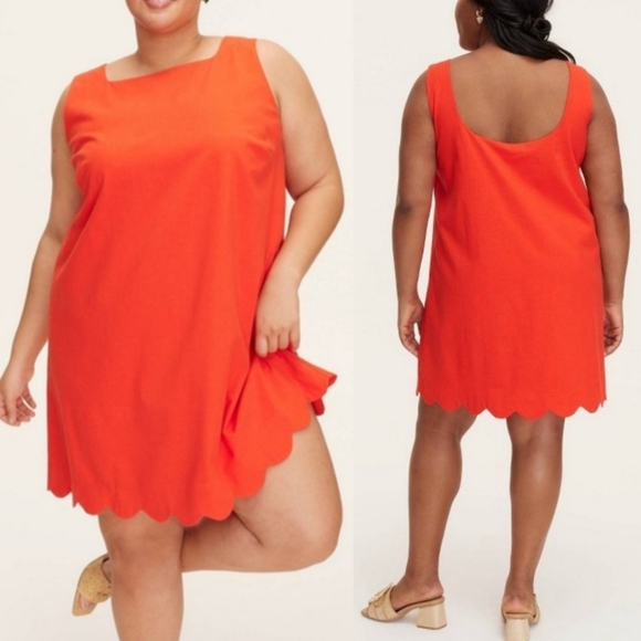 NEW Kate Spade X Target Red Mini Dress Lined Sleeveless Scalloped Hem Size 1X - Picture 1 of 11